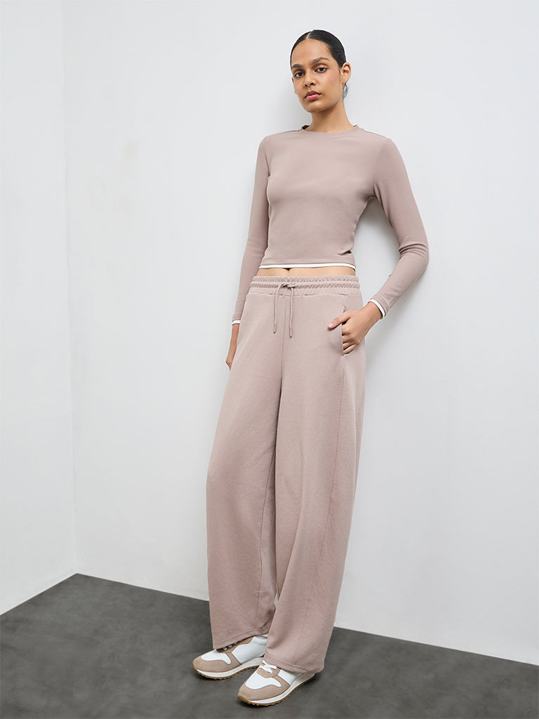 Nuoflexx Taupe Ribbed Top