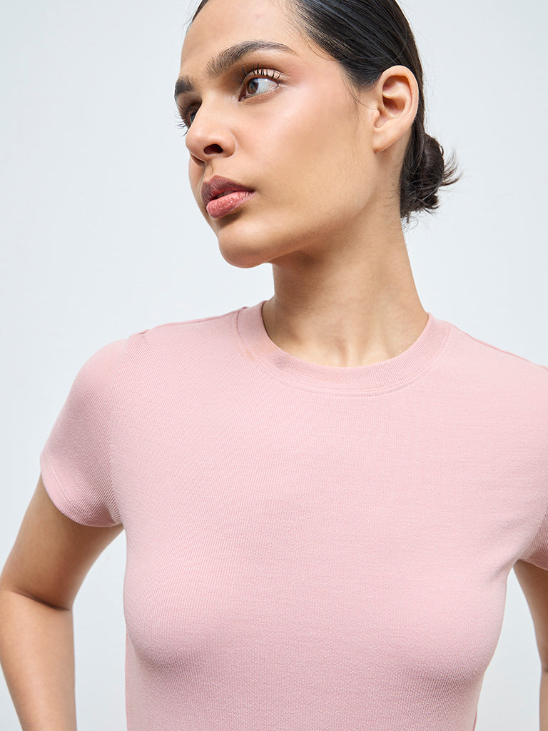 Nuoflexx Dusty Pink Solid T-Shirt