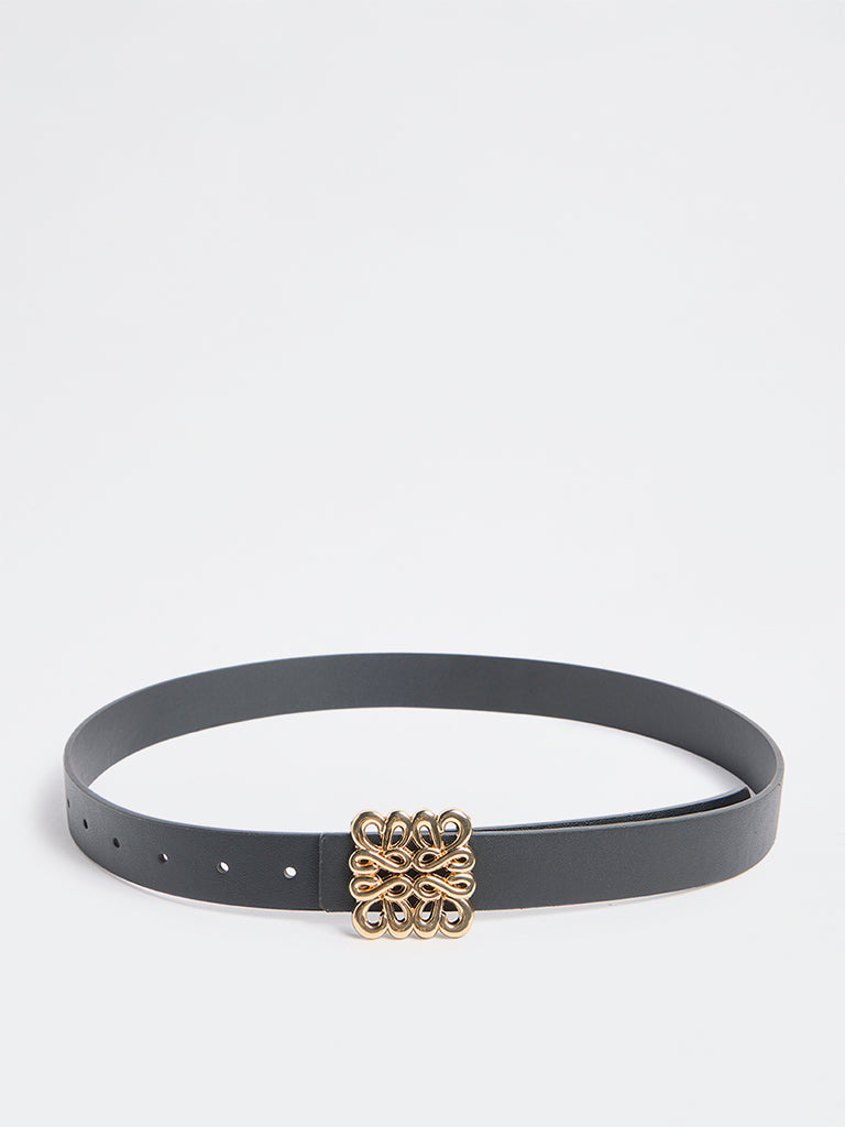 Westside Accessories Black Patterned Buckle Belt