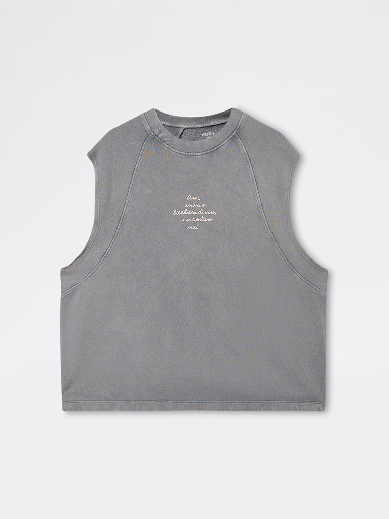 Nuon Grey Printed Relaxed Fit Cotton T-Shirt