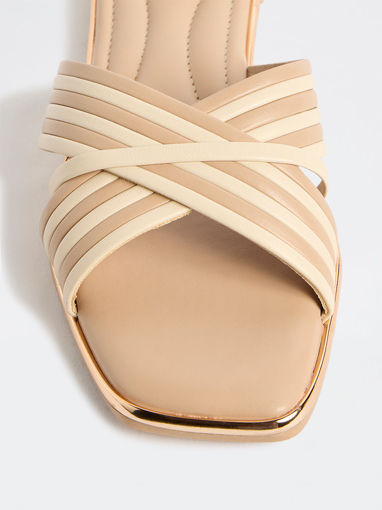 LUNA BLU Blush Stripe-Design Slides