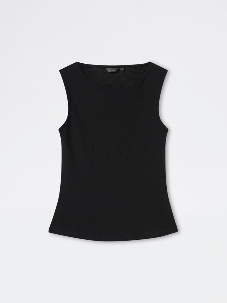 Wardrobe Black Cotton-Blend T-Shirt