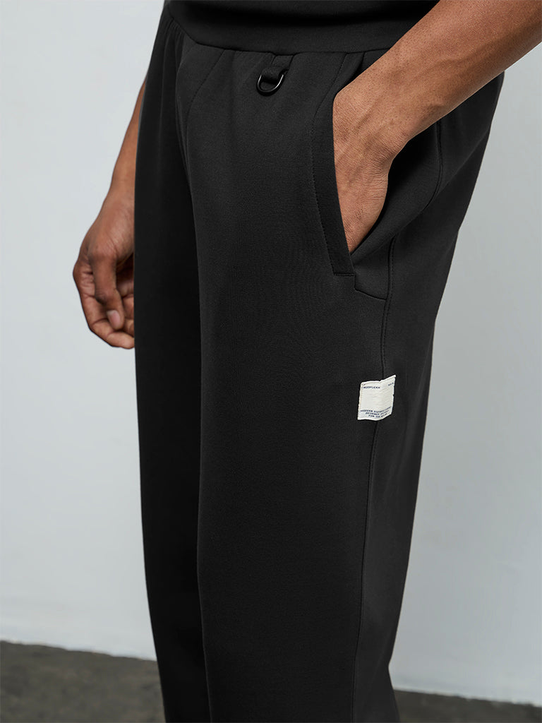 Nuoflexx Black Relaxed-Fit Mid-Rise Pants