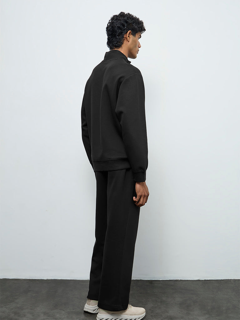 Nuoflexx Black Relaxed-Fit Mid-Rise Pants