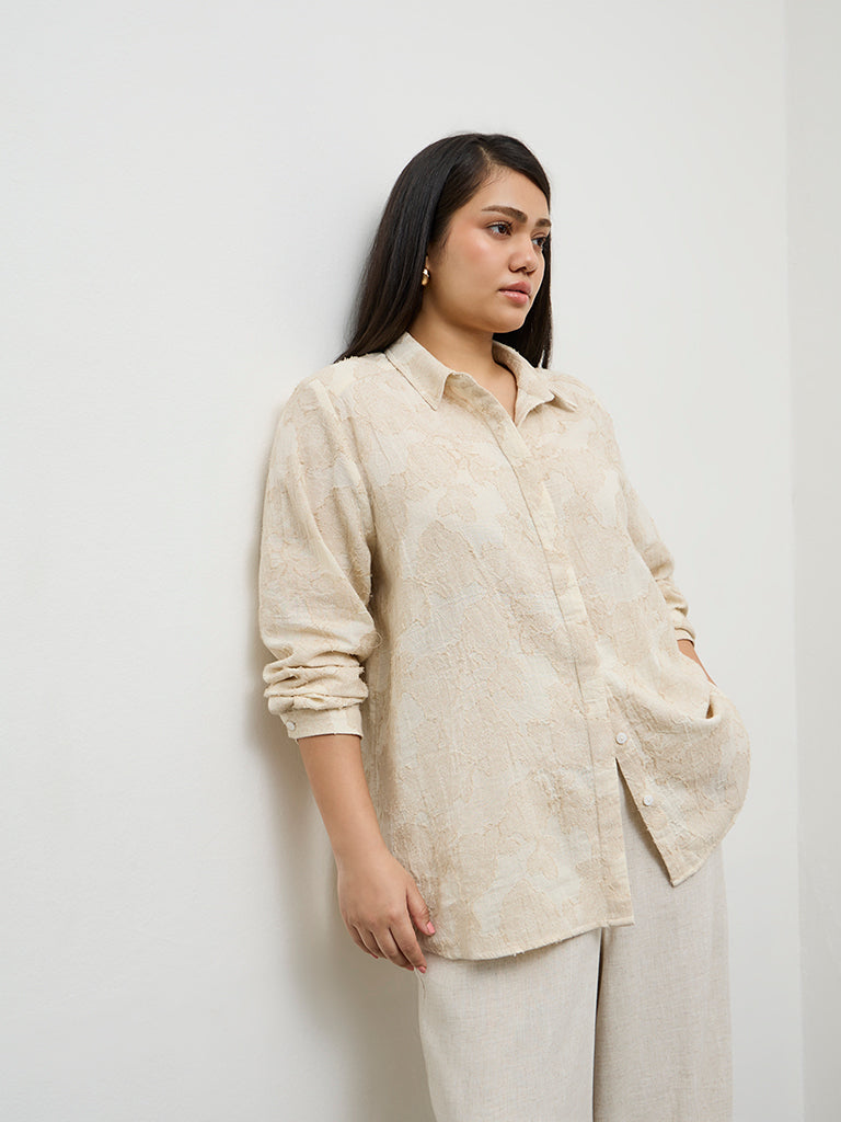 Gia Cream Textured Blouse