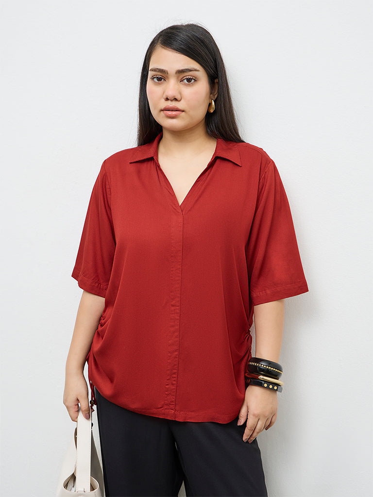 Gia Rust Ruched Blouse
