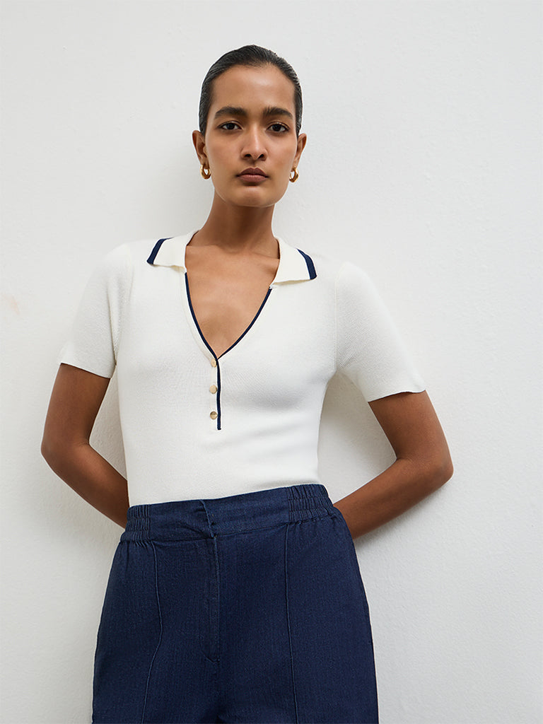 Wardrobe Ivory Knit-Textured Top