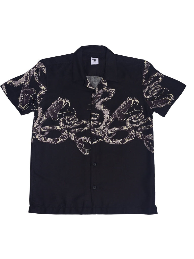 Boys Black Printed Shirt