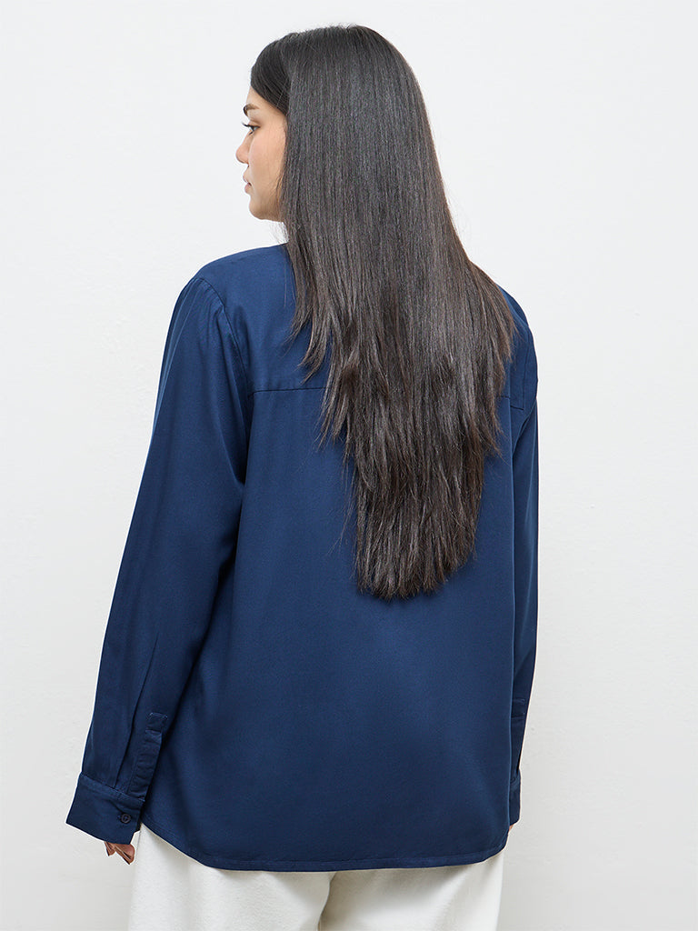 Gia Navy Solid Shirt