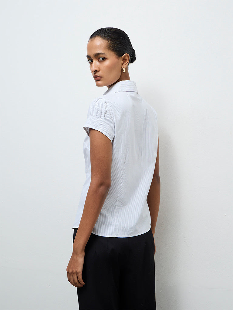 Wardrobe White Pinstriped Shirt