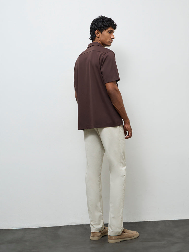 Ascot Dark Brown Relaxed Fit Shirt