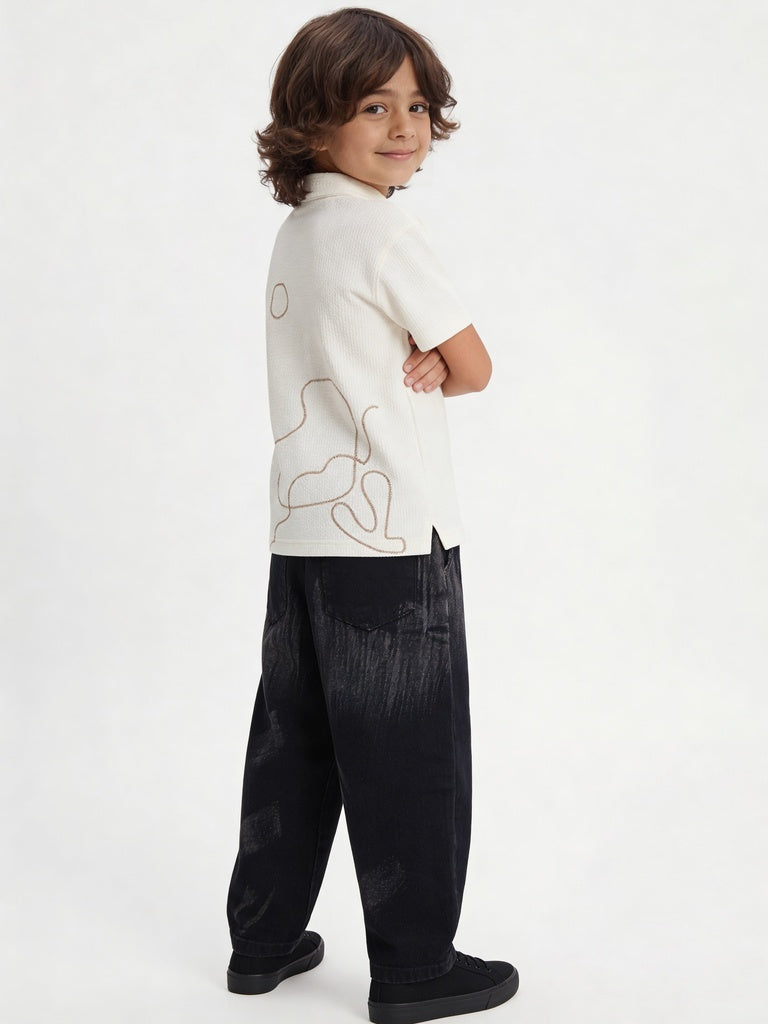 Hop Kids Boys Charcoal Straight-Fit Jeans