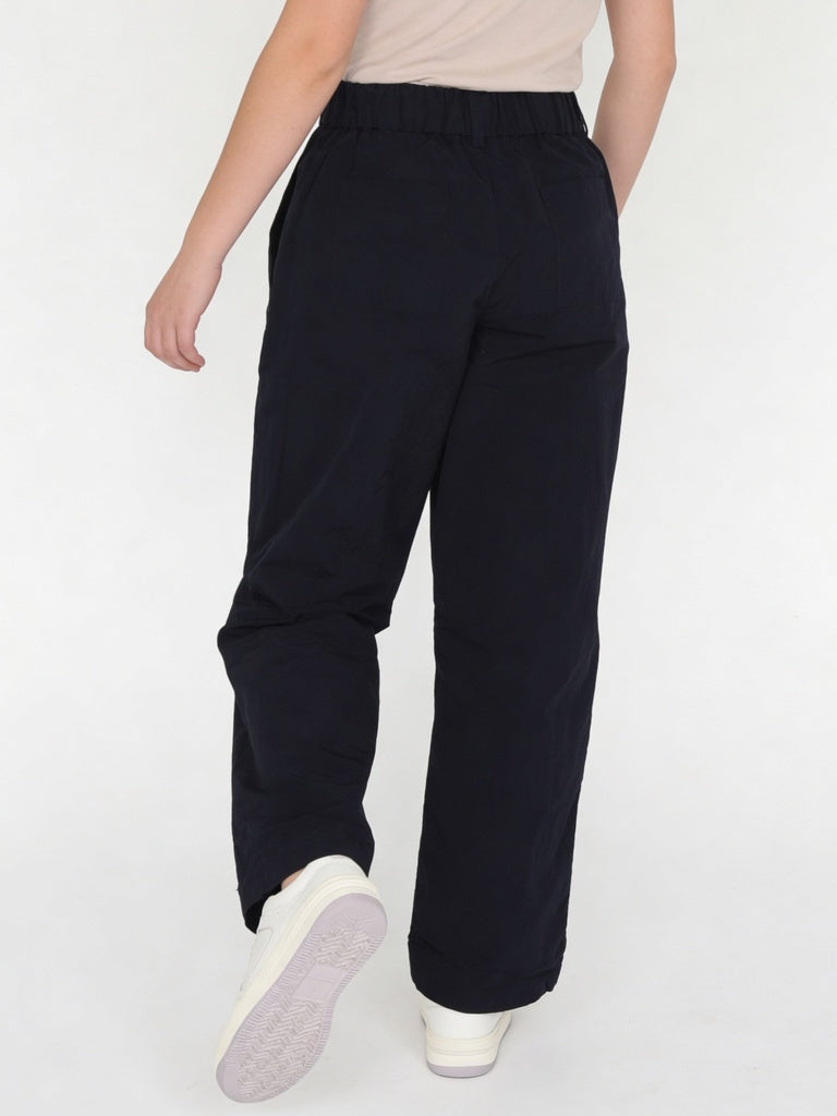 Girls Black Zip Pocket Wide Leg Cargo Trousers