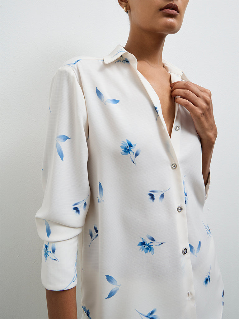 Wardrobe Ivory Printed Shirt