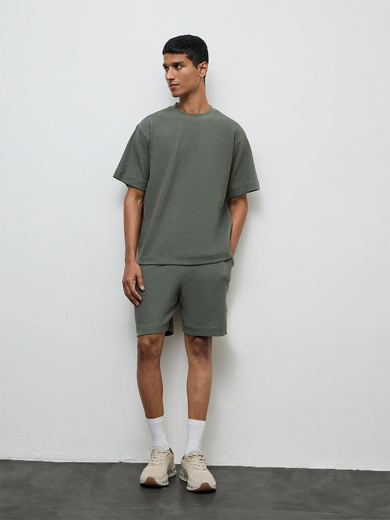 Nuoflexx Sage Relaxed-Fit Mid-Rise Cotton-Blend Shorts