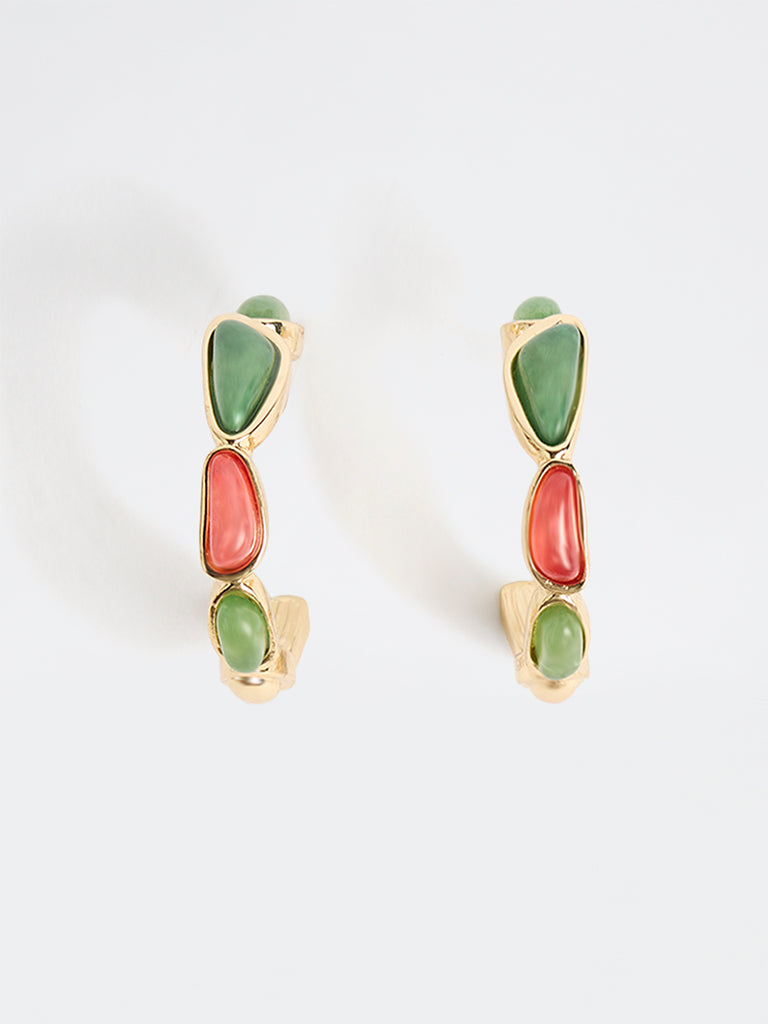Westside Accessories Multicolour Resin Hoop Earrings