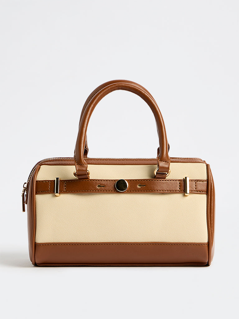 Westside Cream and Brown Handbag