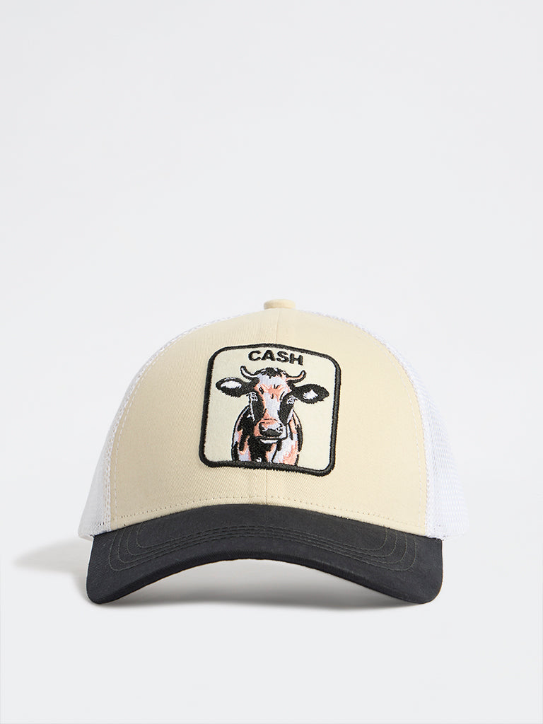 Nuon White Animal Printed Trucker Cap
