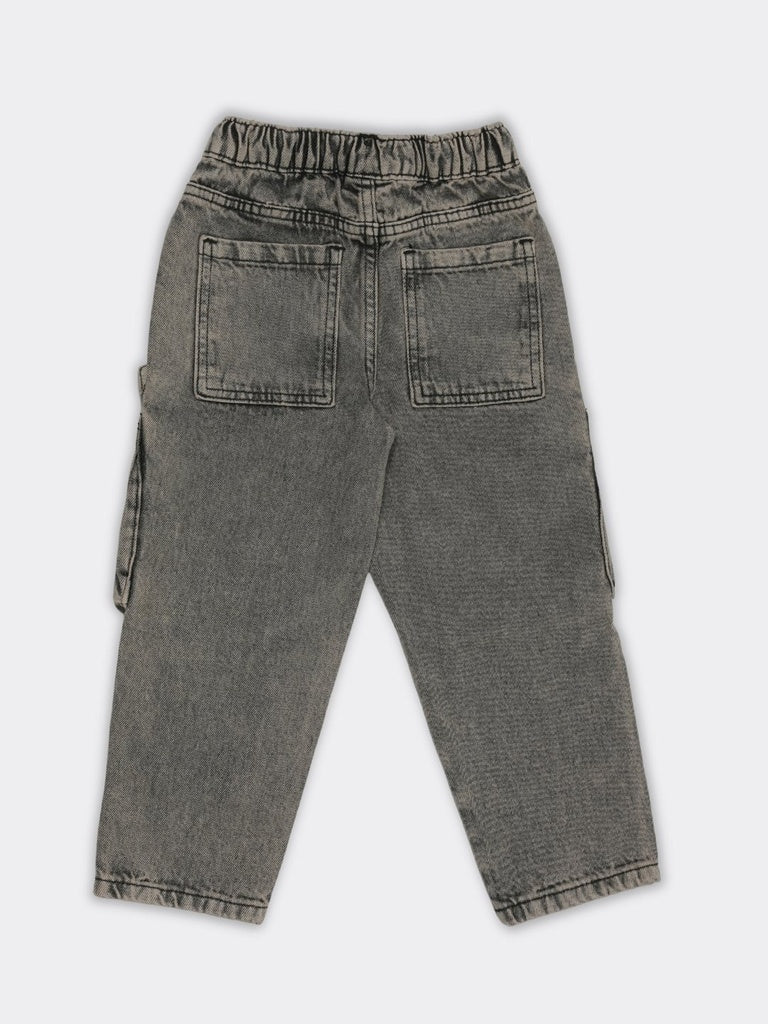 HOP Kids Boys Charcoal Mid Rise Straight Fit Jeans