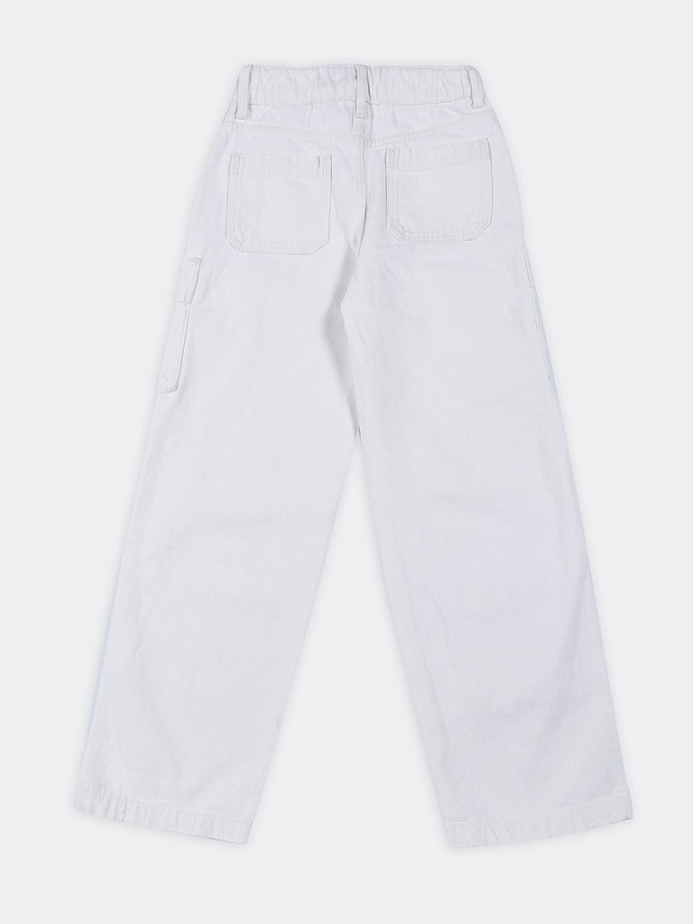 Boys Off-White Straight Fit Denim Cargo Jeans