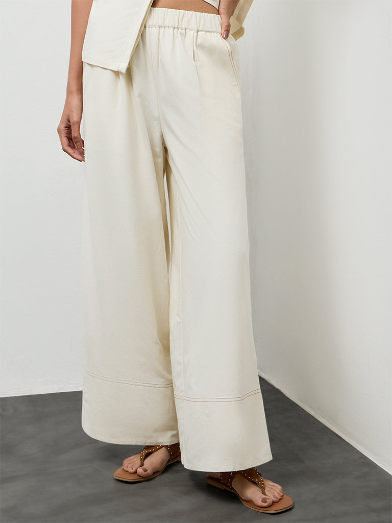 LOV Off-White High-Rise Trousers