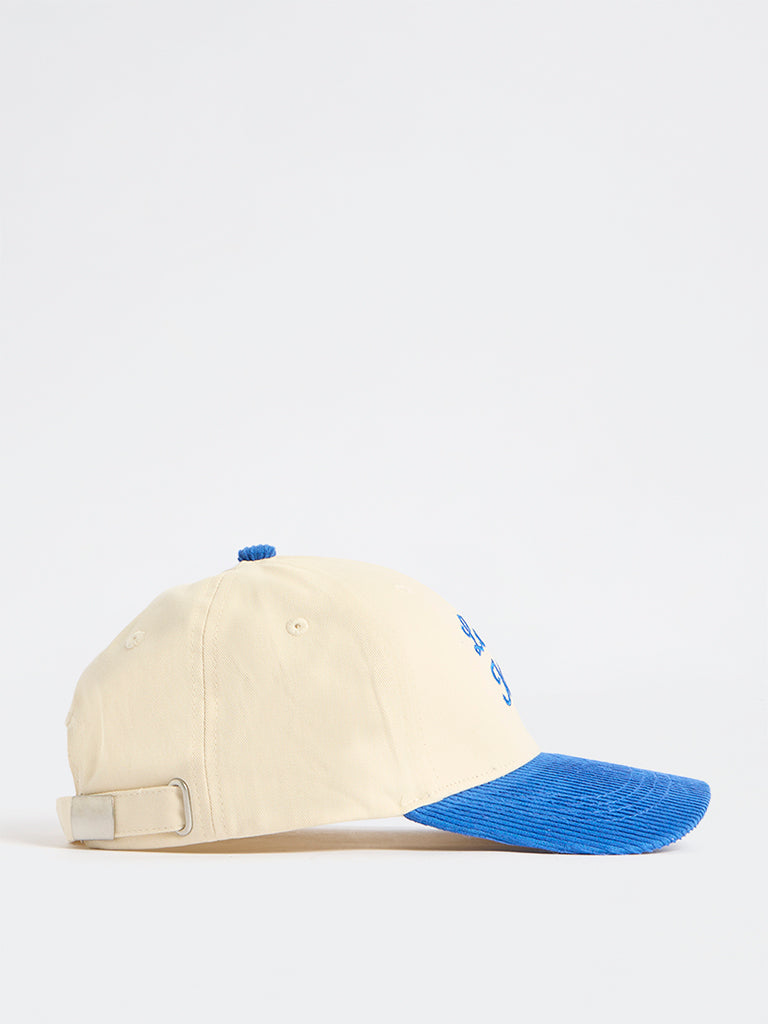 Wunderlove  Off-White Text Embroidered Cap