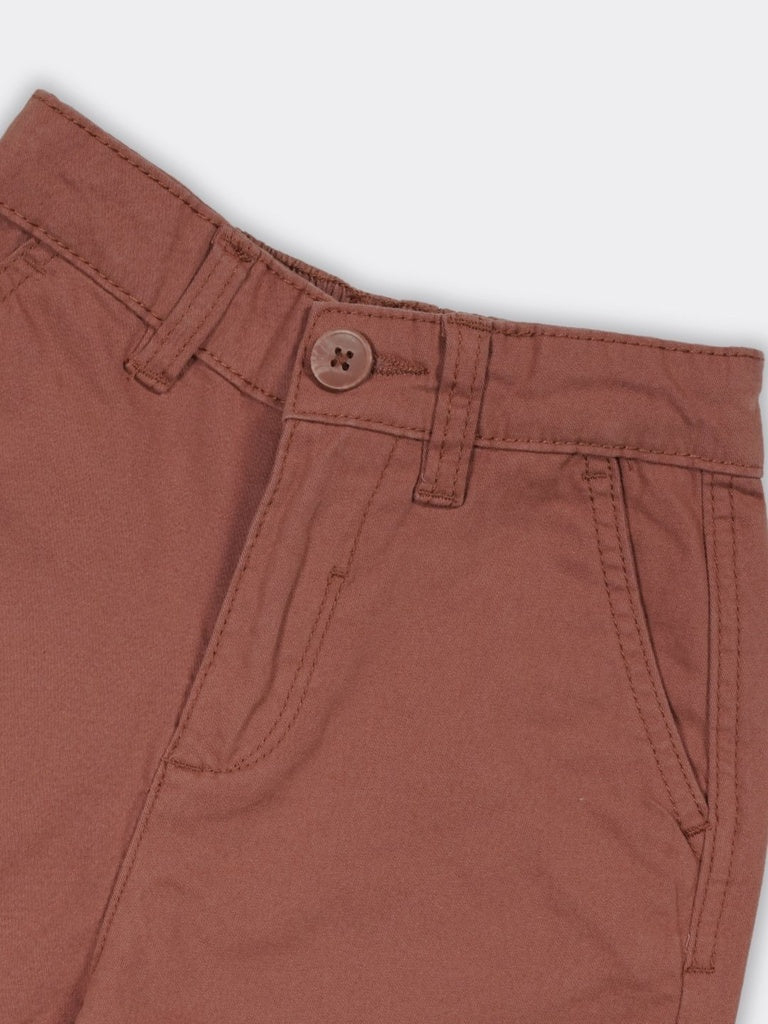 HOP Kids Boys Dusty Rose Mid-Rise Regular Fit Cotton-Blend Shorts