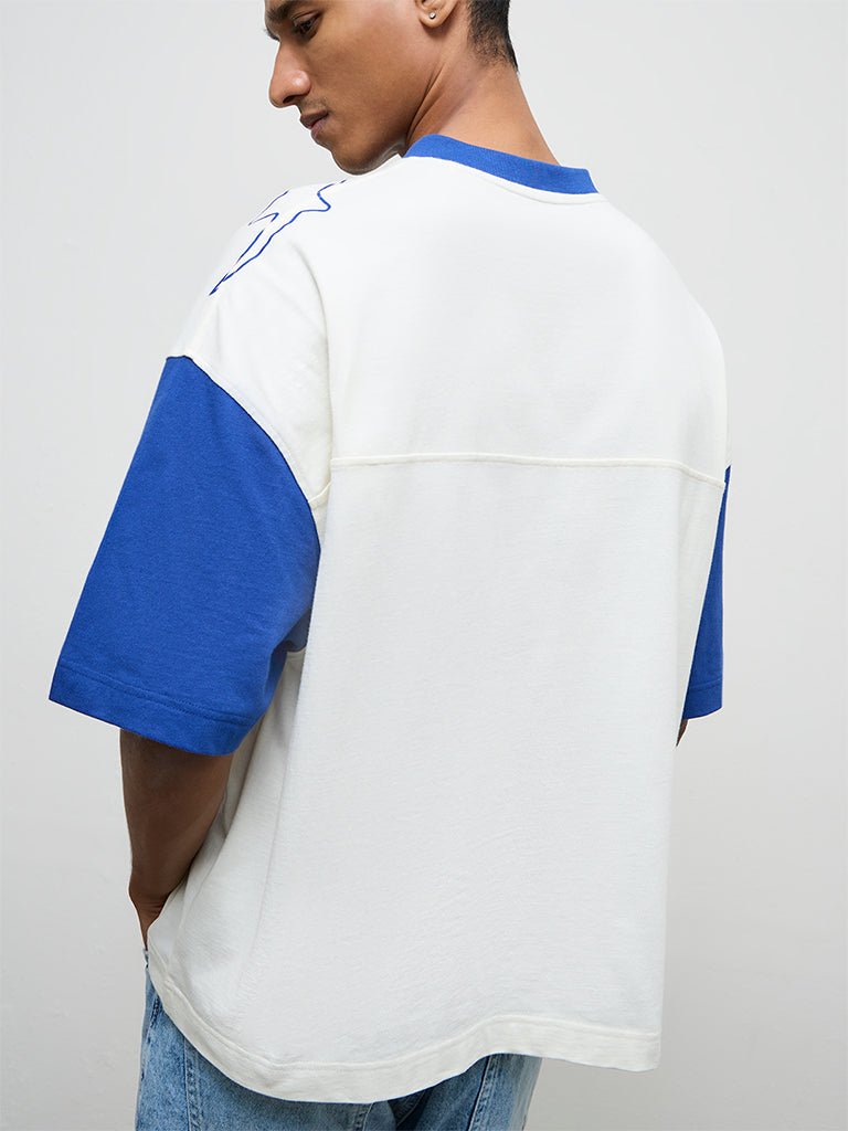 Nuon Off-White Numerical Printed Oversized-Fit Cotton T-Shirt