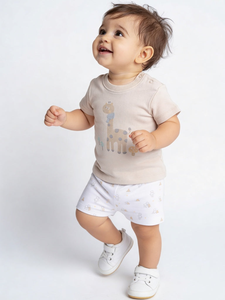 Hop Baby Boys Multicolour Printed Cotton Shorts - Pack Of 3