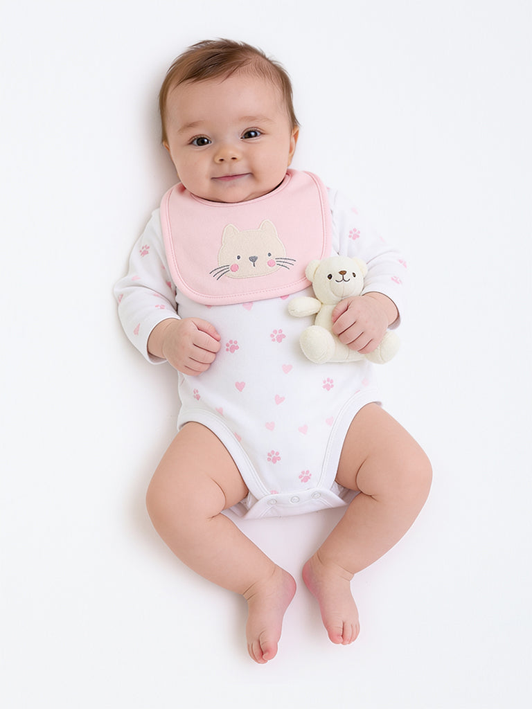 HOP Baby Girls Pink Printed Cotton Gift Set - Pack of 8