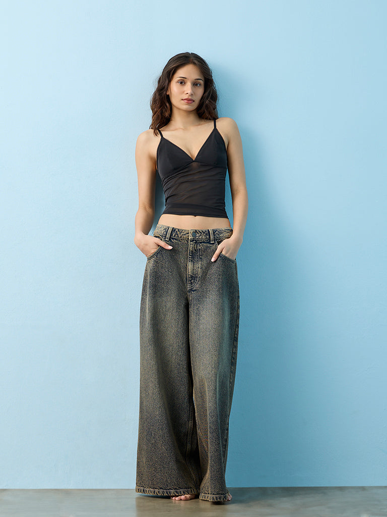 Superstar Black Mesh Camisole