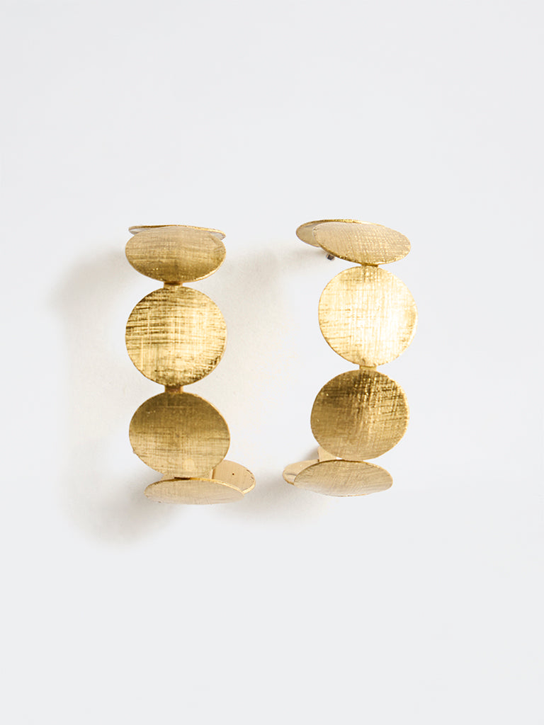 Westside Accessories Gold Disc Hoop Earrings