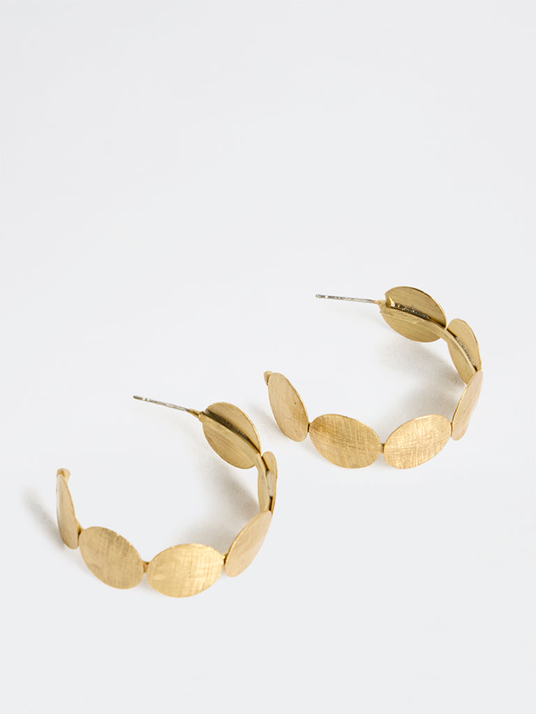 Westside Accessories Gold Disc Hoop Earrings