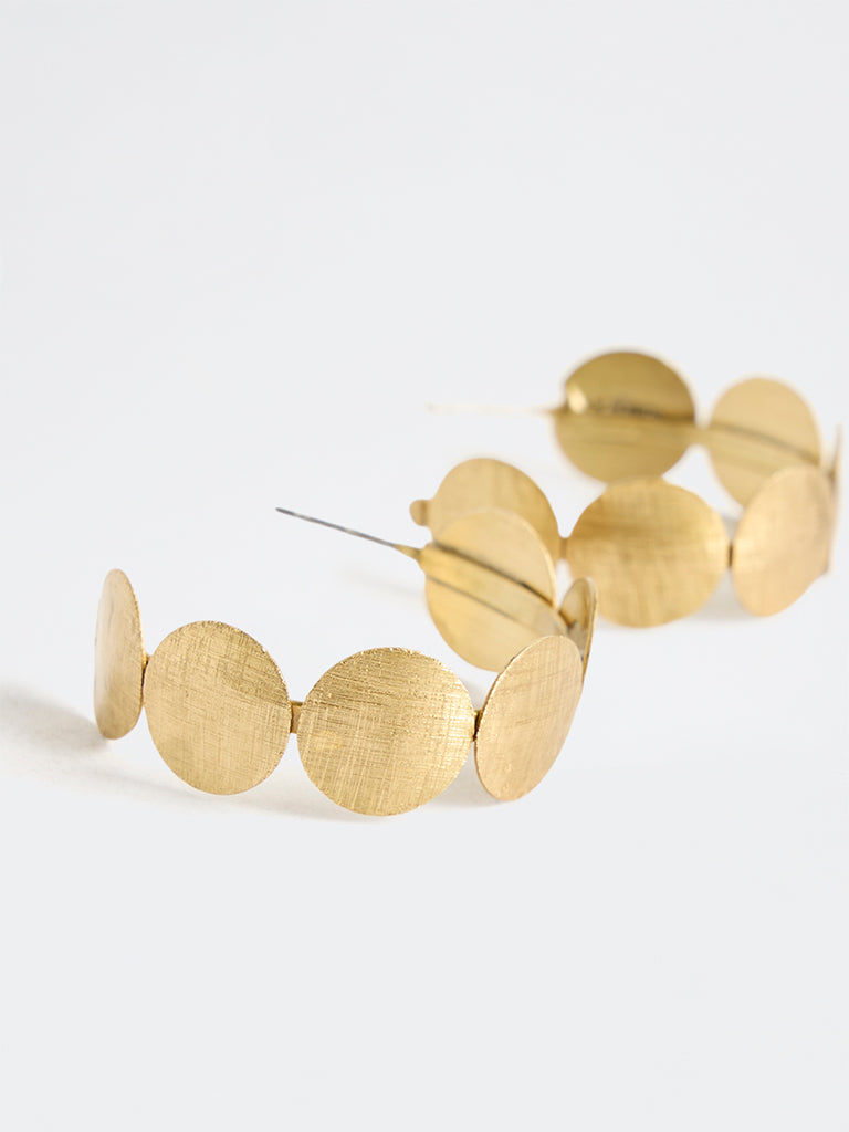 Westside Accessories Gold Disc Hoop Earrings