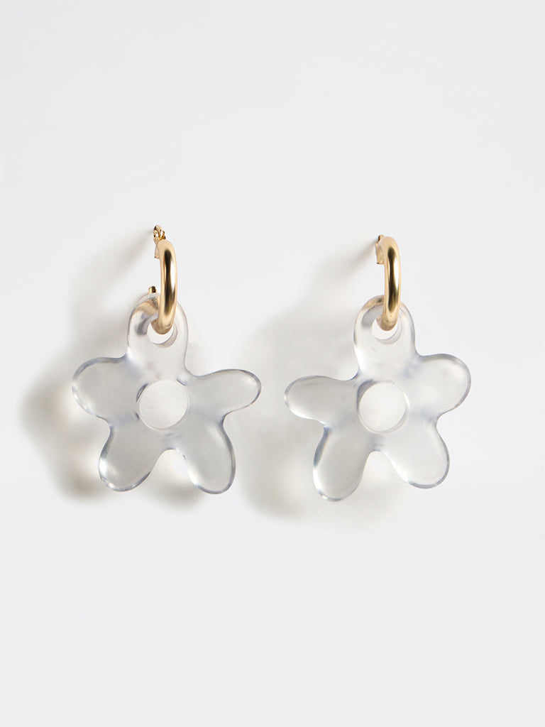 Westside Accessories Blue Floral Resin Earrings