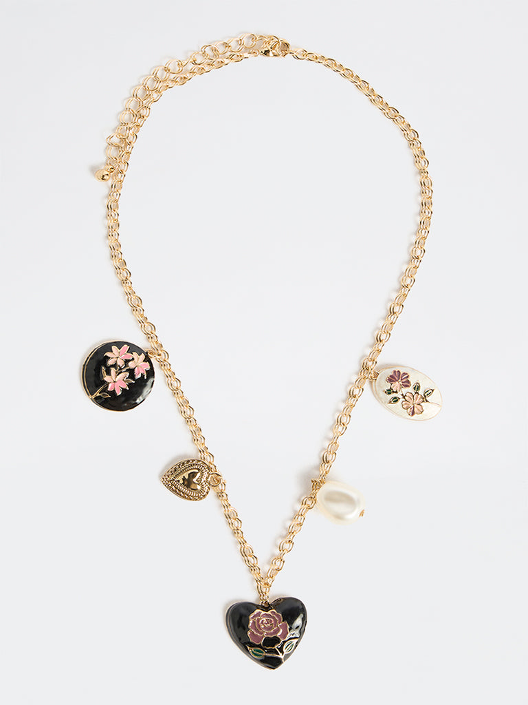 Westside Accessories Multicolour Enamel Charm Necklace
