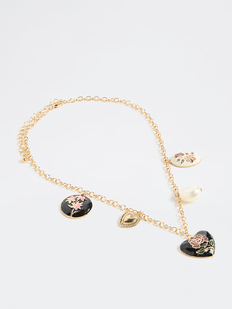 Westside Accessories Multicolour Enamel Charm Necklace