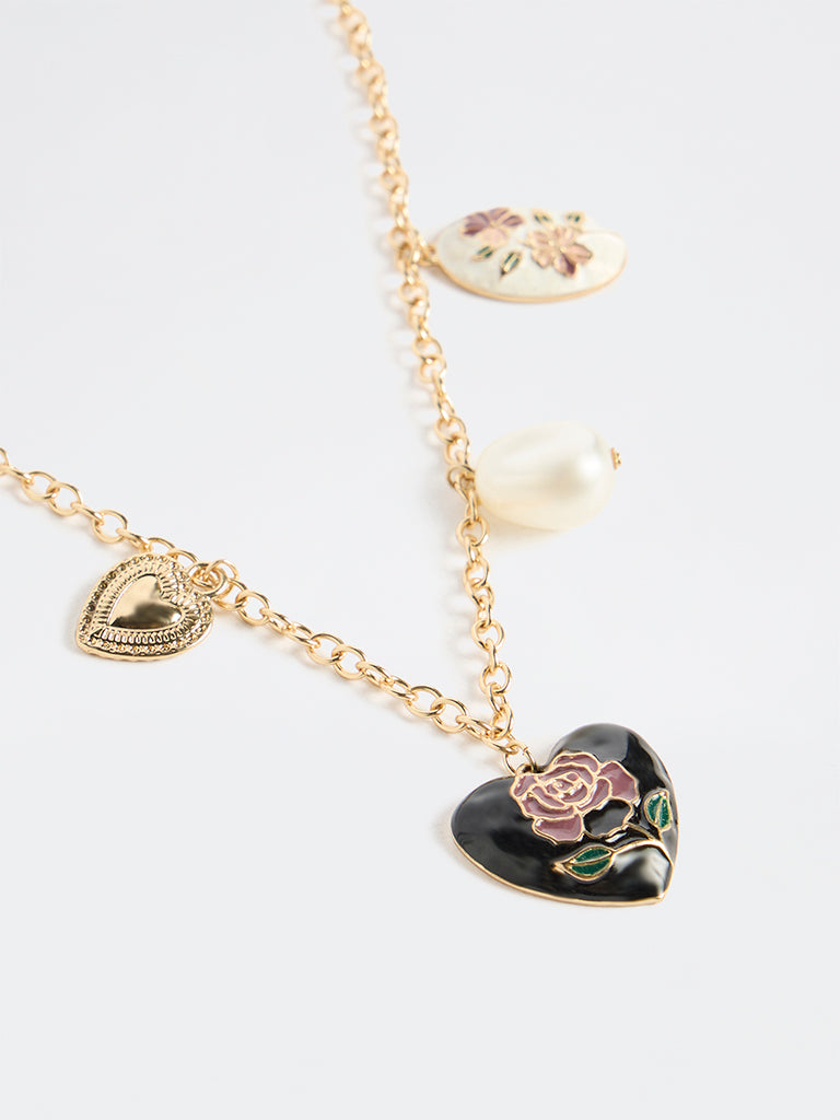 Westside Accessories Multicolour Enamel Charm Necklace