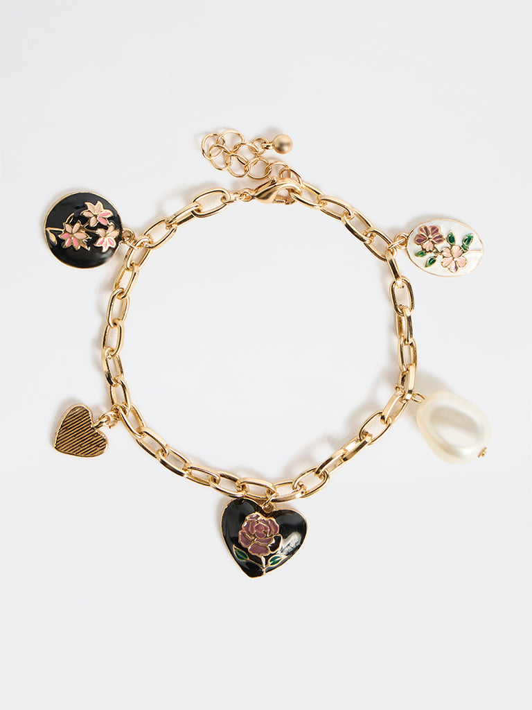 Westside Accessories Multicolour Enamel Charm Bracelet
