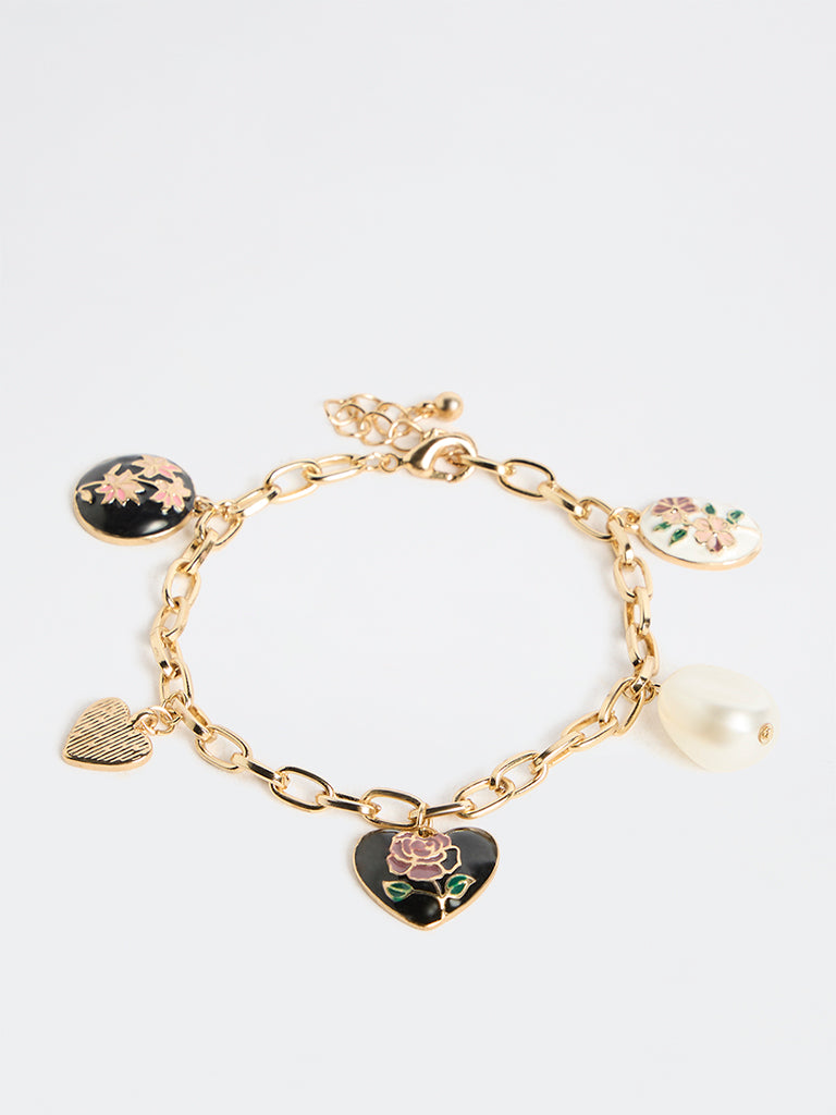 Westside Accessories Multicolour Enamel Charm Bracelet