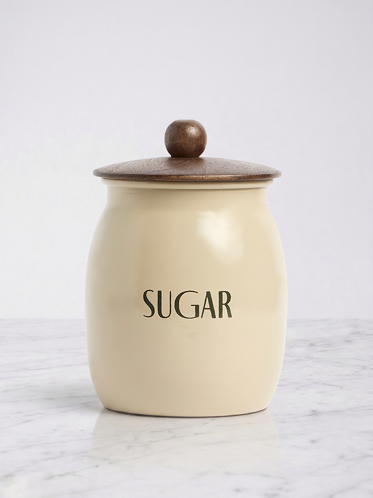 Westside Home Beige Sugar Canister with Lid