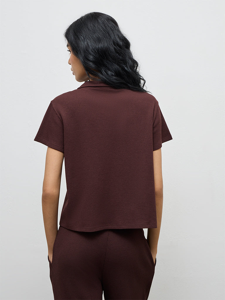 Superstar Purple Textured Cotton Shirt