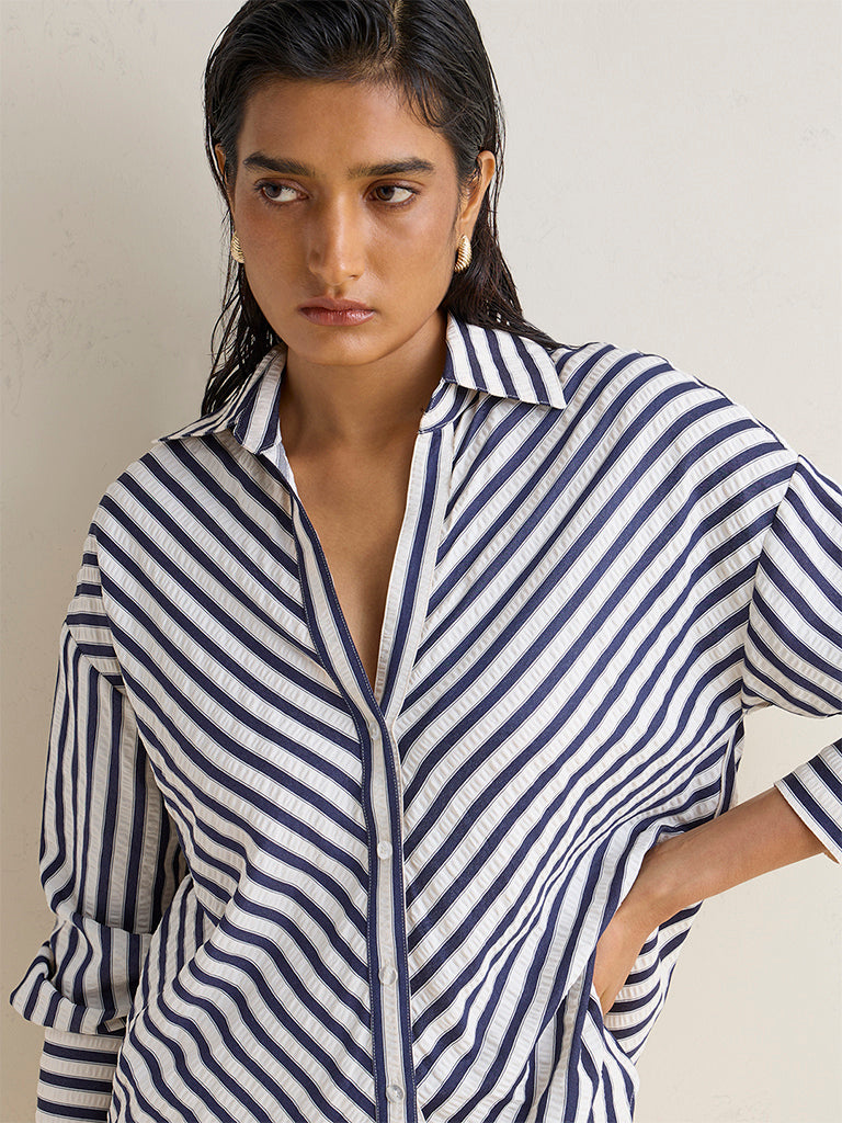 Wardrobe Navy Striped Blouse