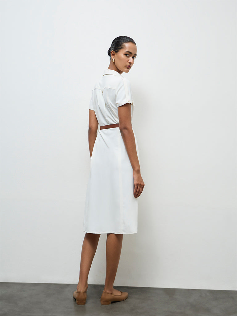 Wardrobe Ivory Shirt Dress with Belt