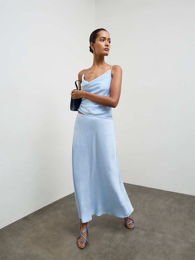 Wardrobe Light Blue High-Rise Skirt