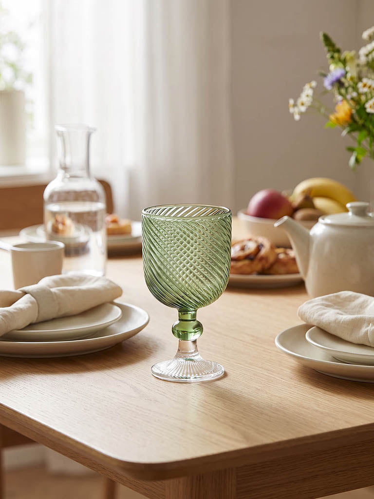 Westside Home Green Ombre-Finish Wine Glass