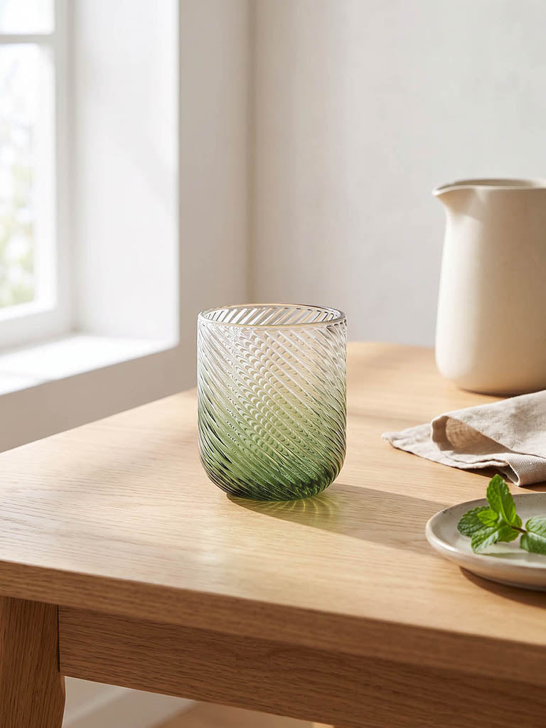 Westside Home Green Ombre-Finish Water Glass