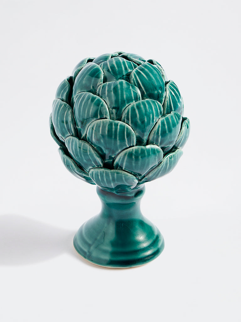 Westside Home Teal Ceramic Artichoke Decorative Object