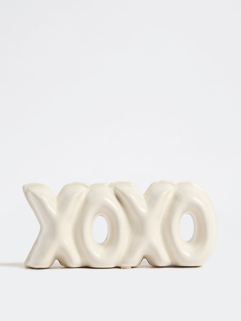 Westside Home Off-White Ceramic XOXO Decorative Object