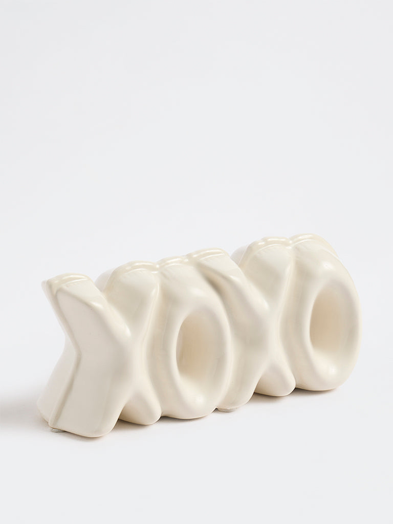 Westside Home Off-White Ceramic XOXO Decorative Object